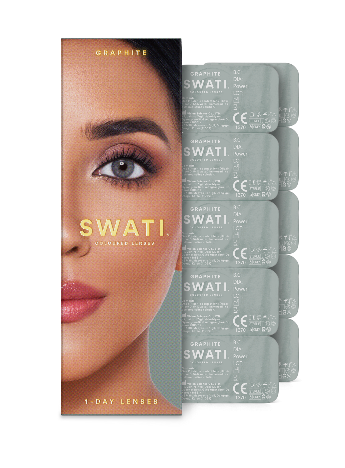 Dark grey lenses (GRAPHITE) - Natural looking - 1 day